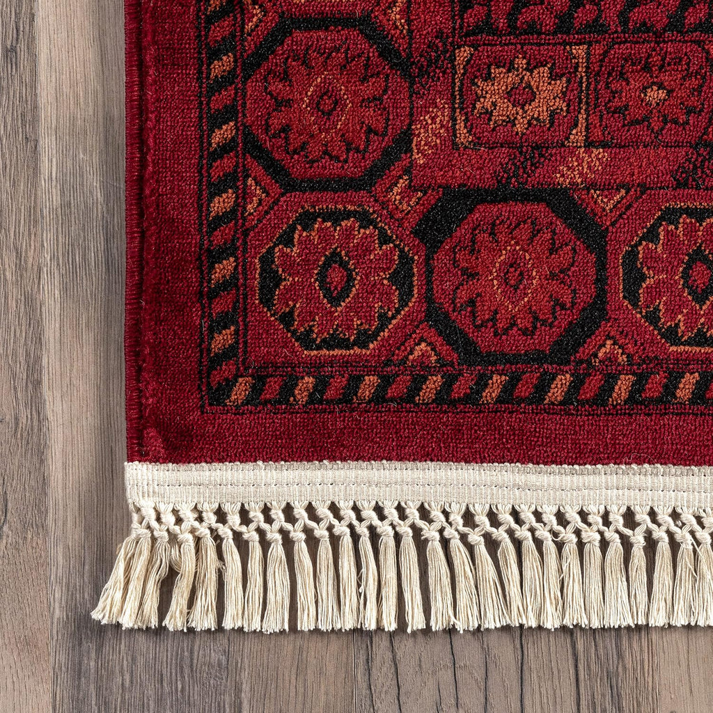 Billie Red Medallion Power Loomed Area Rug