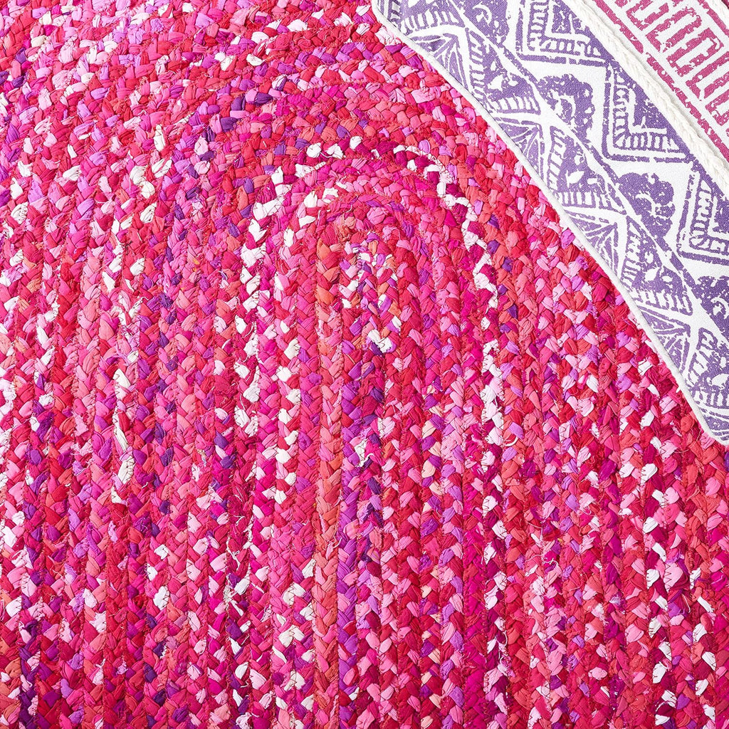 Braided Oval Rug 6x8, Pink & Fuchsia BRD452U
