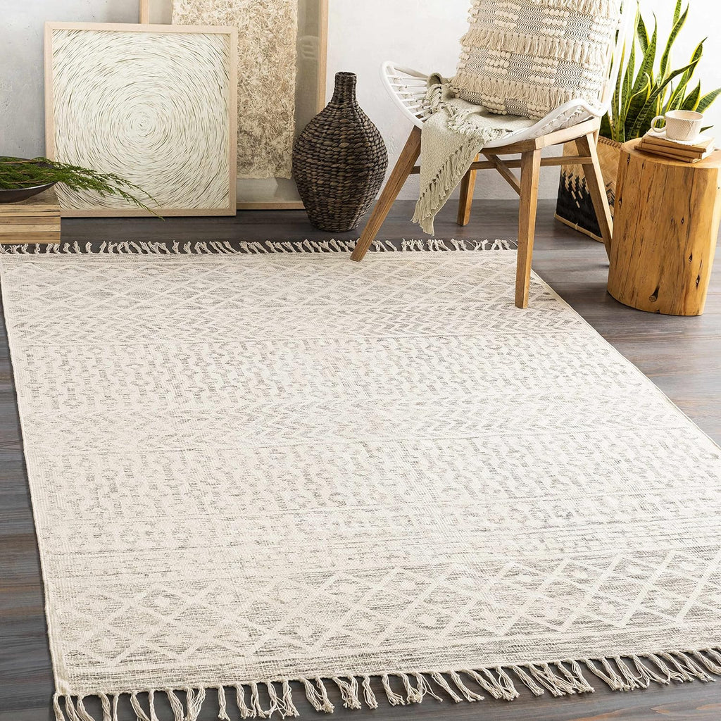 Valyermo Living Room, Bedroom Area Rug - Geometric Diamond Striped Chevron Trellis - Bohemian Transitional Boho
