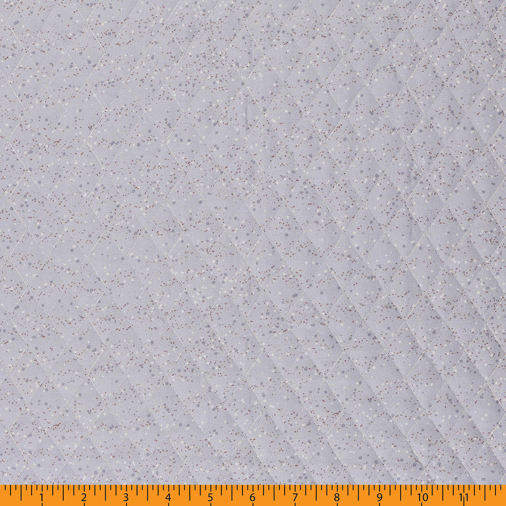 Double Faced Quilted Cotton, Srambled Hearts/Dots Grey/White