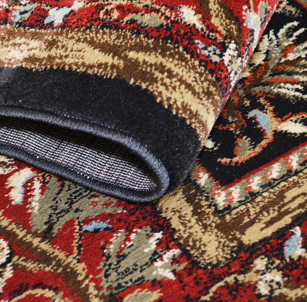 Rustic Lodge Persian Black Area Rug, 2' 7