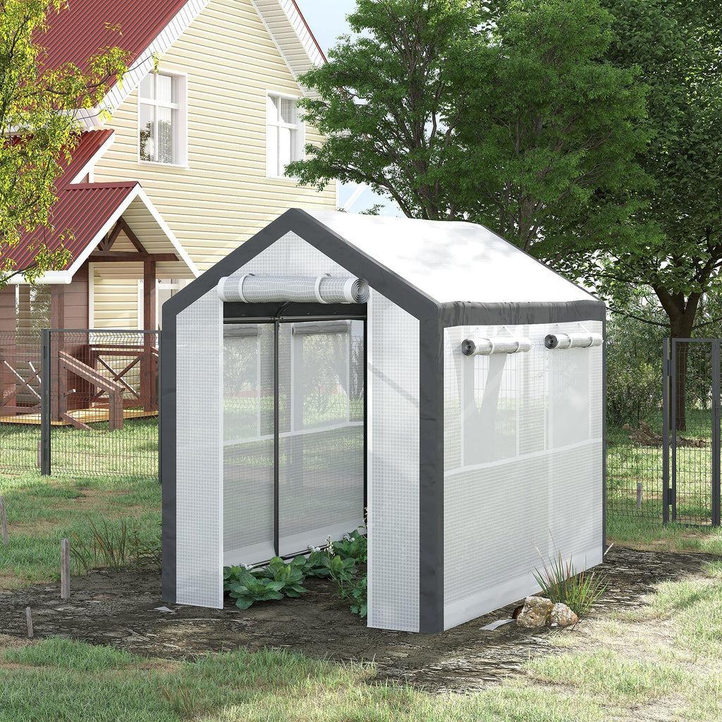 8' x 6' x 7.5' Walk-in Greenhouse Outdoor Gardening Canopy White