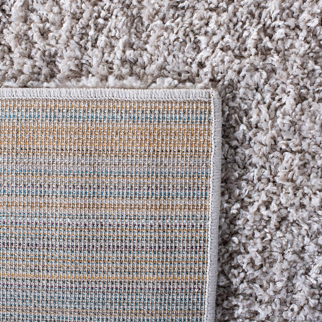 Venus Shag Collection Area Rug - 5'3" x 7'6", Light Grey, Solid Design, Non-Shedding & Easy Care, 1.8-inch Thick