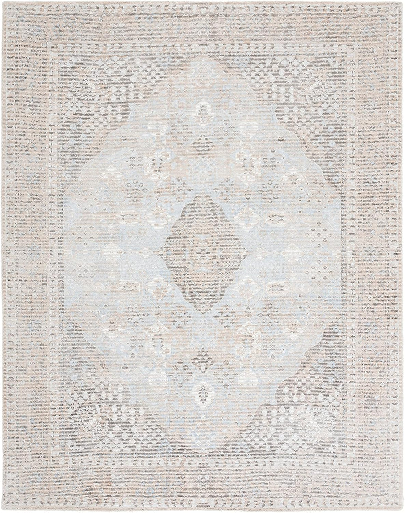 Area Rug 8x10 - Restoration Vintage - Large - Beige & Sand, Handmade Wool & Viscose