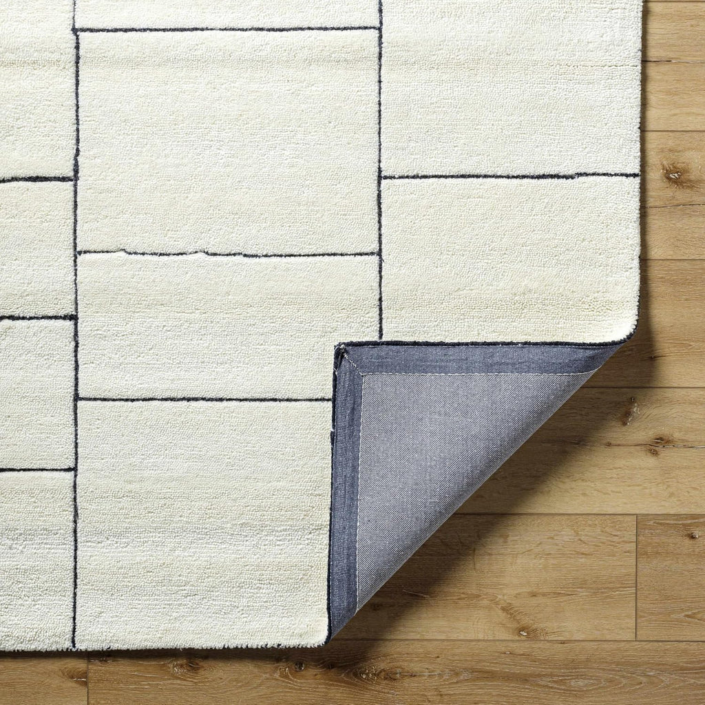Pira Wool Living Room, Bedroom Area Rug - Geometric Striped Tile Square Abstract - Contemporary Modern Minimalist