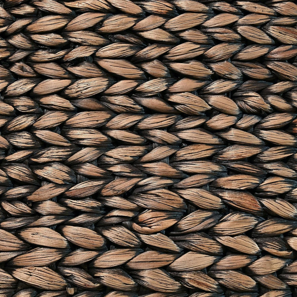 Clara 3-Piece Nesting Water Hyacinth Floor Baskets 17", Brown | Farmhouse Classic Handwoven Rectangle Wicker Seagrass