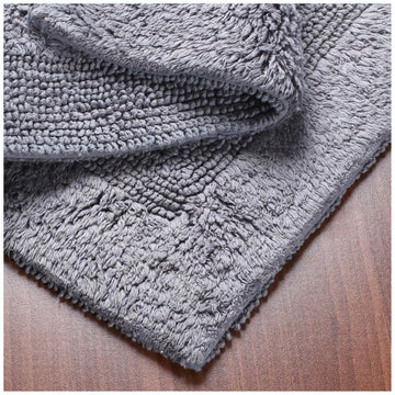 Bath Mat 17x24 Charcoal Grey Reversible Soft Absorbent Bathroom Rug