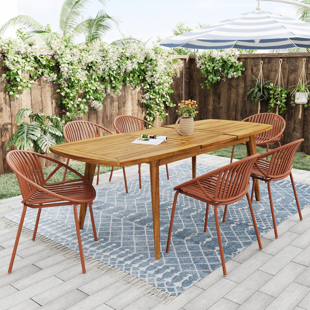 Set of 2 Tita Modern Patio Outdoor Dining Chairs, Stacking Chair, Outside Dinner, Garden/Balcony/Poolside Stackable