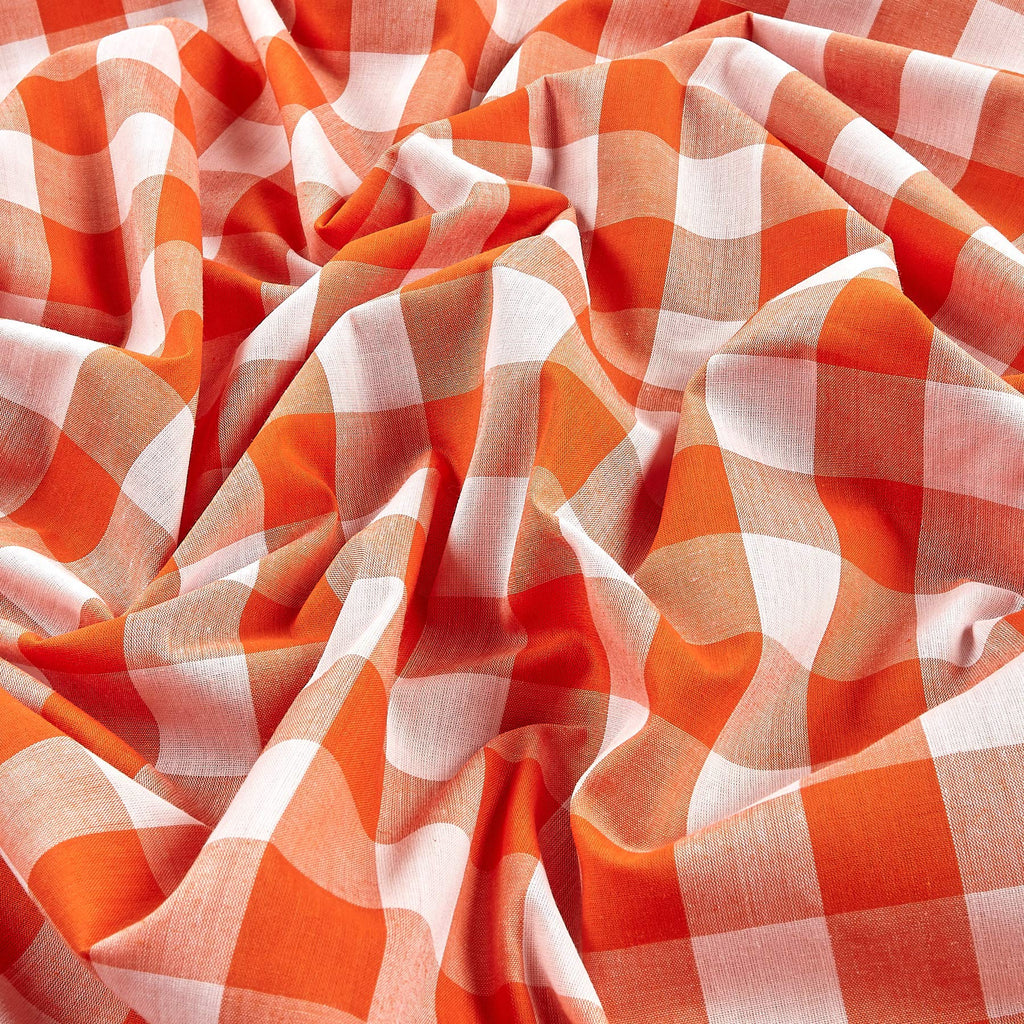 Richcheck 60" Gingham Check 1" Orange, Fabric by the Yard