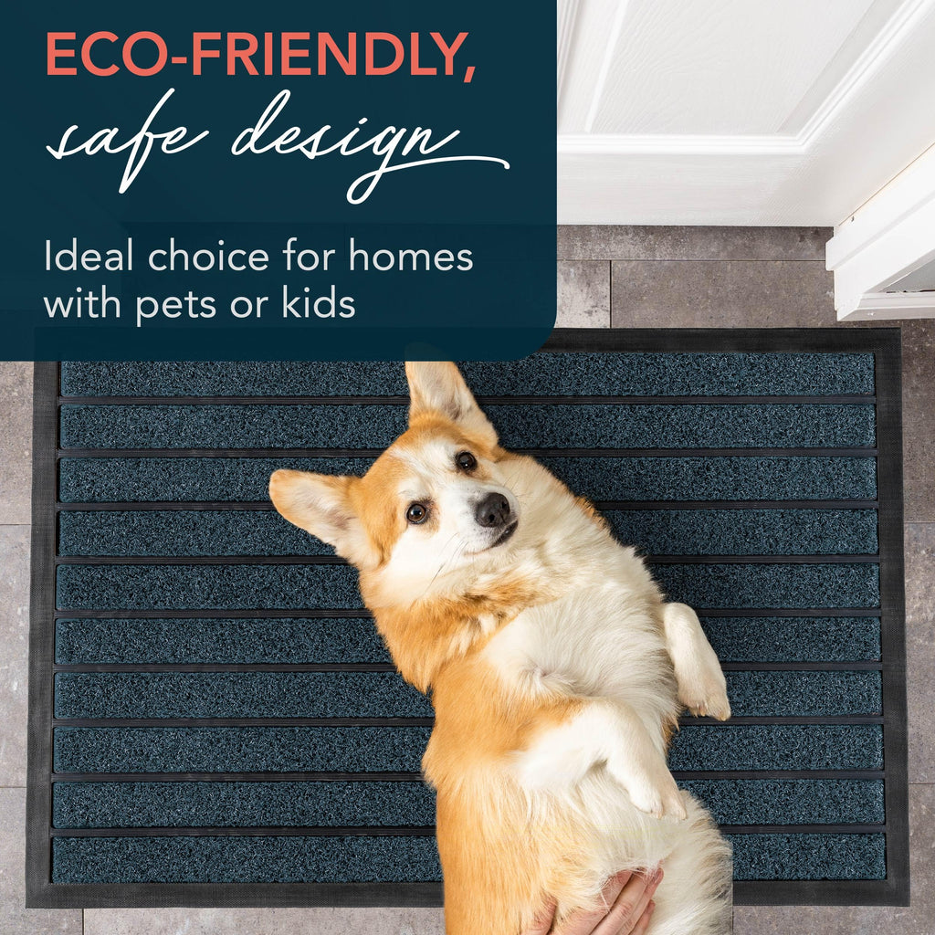 Extra Durable Door Mat Outside Entrance (36" x 24", Bright Blue)