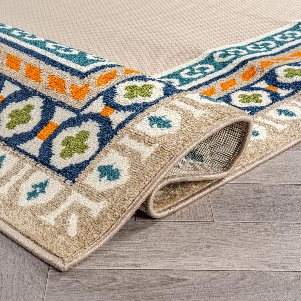 Coastal High-Low Textured Indoor Outdoor Rug Multi