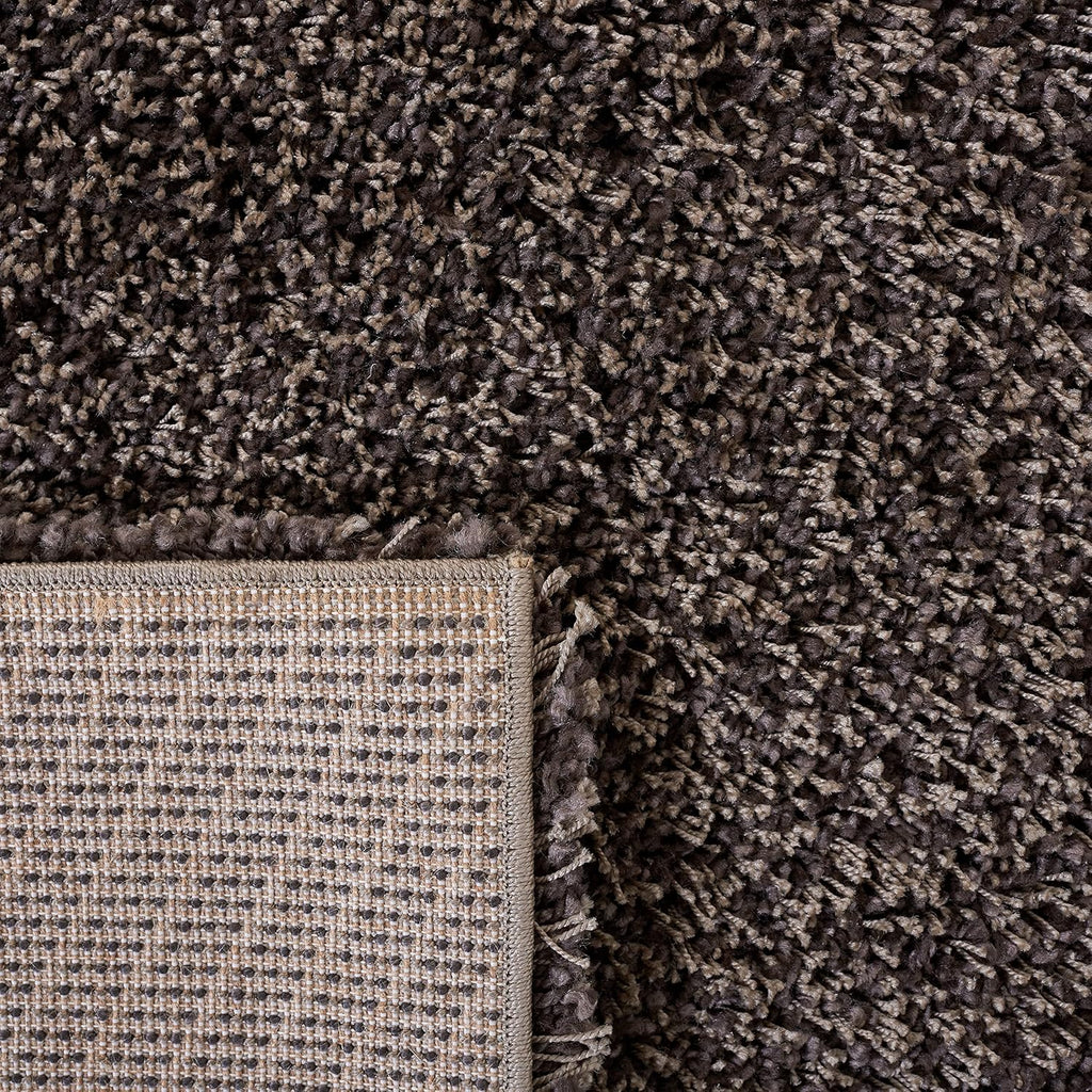 Santa Monica Shag Collection Runner Rug - 2'3" x 7', Mushroom, Solid Design, Non-Shedding & Easy Care, 2-inch Thick