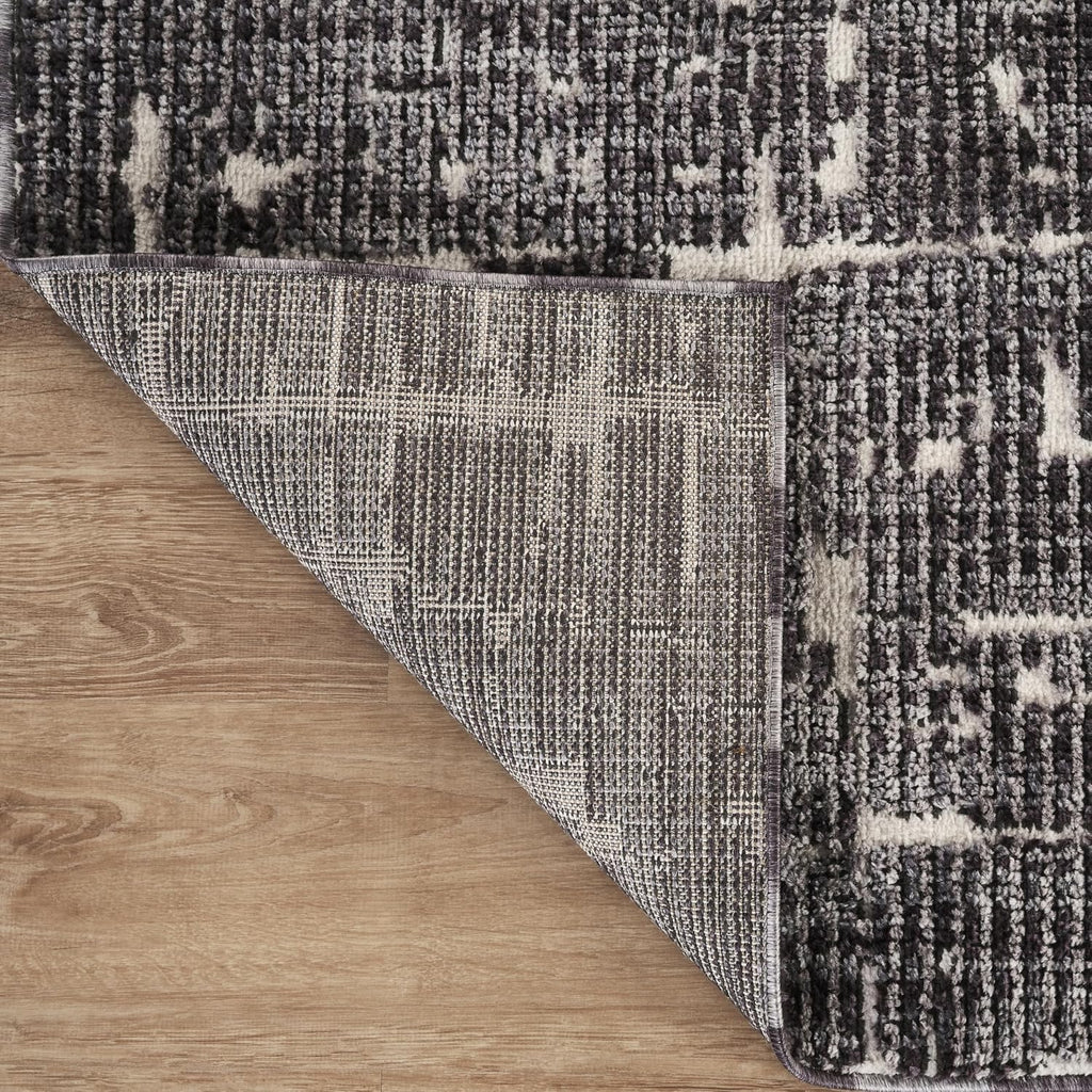 Black Area Rug - - Burke Collection - Abstract Striped Pattern - Easy to Clean - Durable, or Office, Pet &