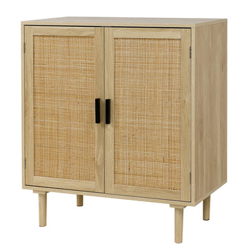 Sideboard Buffet Cabinet, Kitchen Storage Sideboard with Rattan Decorated Doors, Liquor Coffee Buffet, Dining Room