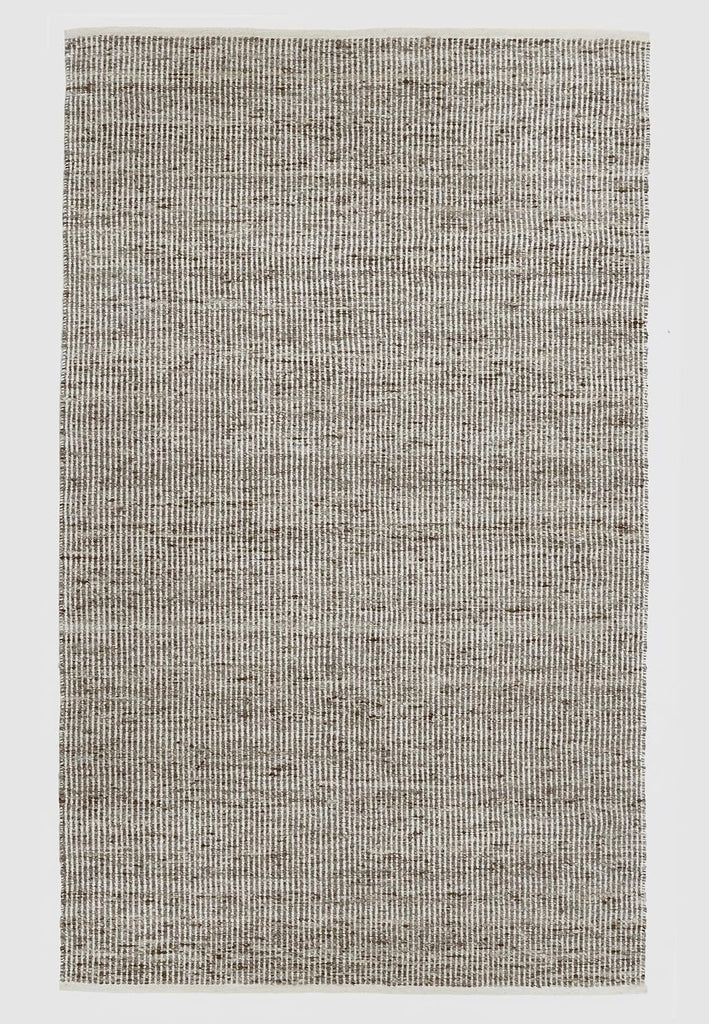 Natural Fiber Area Rug - Hand loomed, Soft, Ideal for High Traffic - Sustainable Wool - Striped - Bedroom