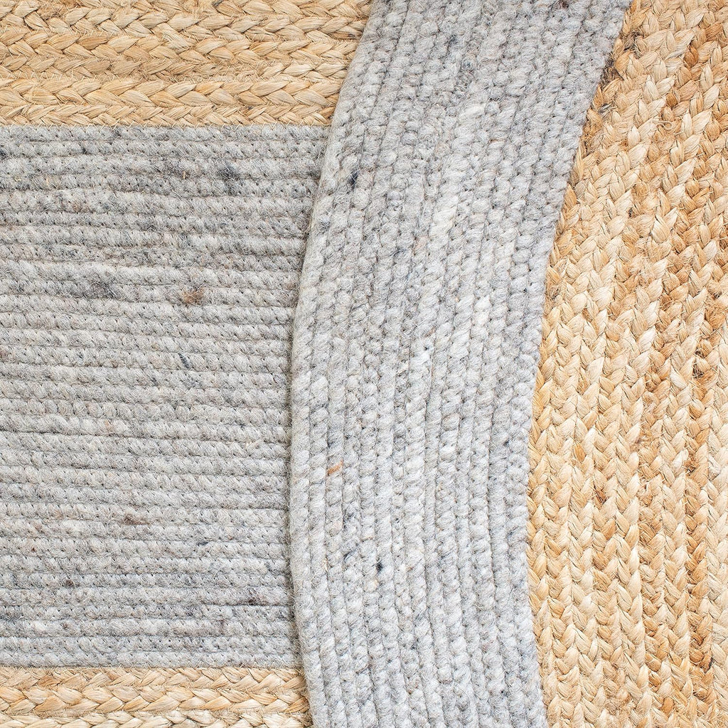 Braided Oval Rug 4x6, Wool Silver & Brown BRD910G
