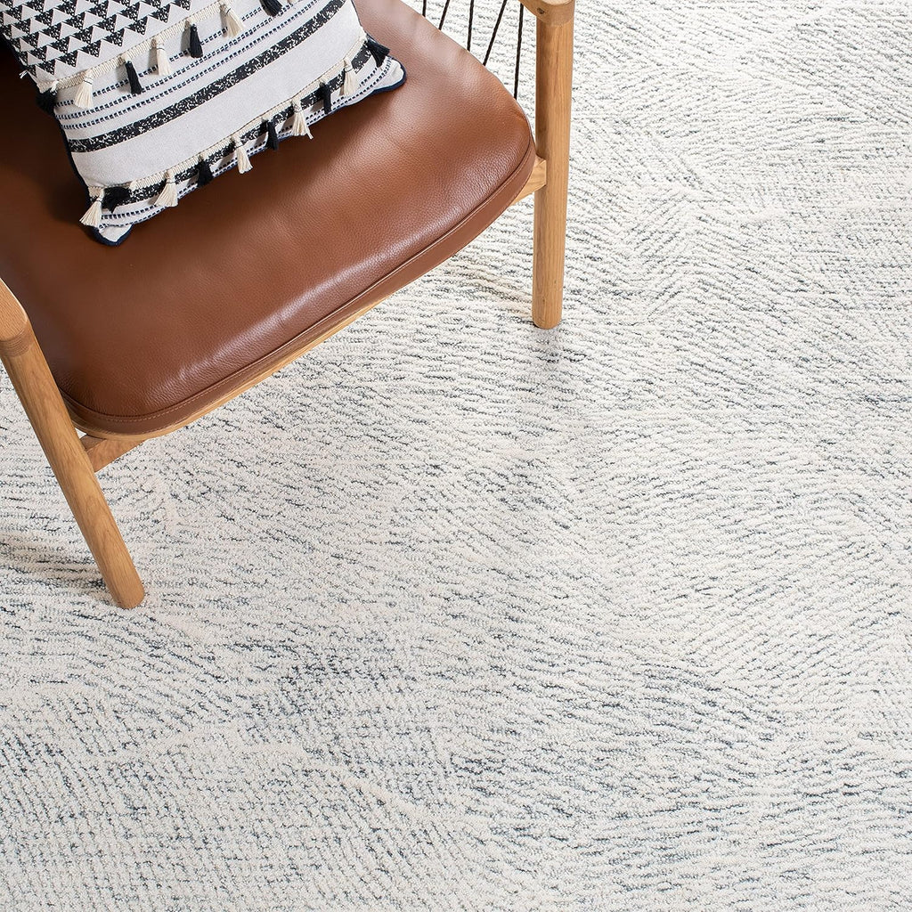 Metro Area Rug - 10' x 14', Dark Grey & Ivory, Handmade Wool