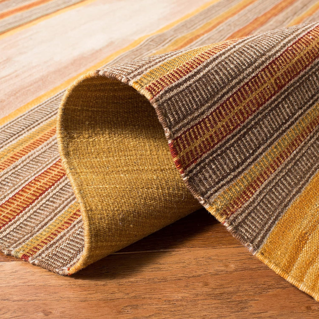 Kilim Collection Accent Rug, Natural & Multi, Handmade Southwestern Tribal Wool, Ideal for High Traffic