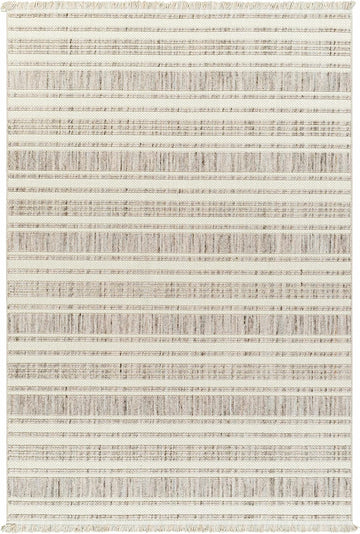 Avari Living Room, Bedroom Area Rug - Striped - Bohemian Transitional Modern Minimalist Farmhouse - Bone, Multi