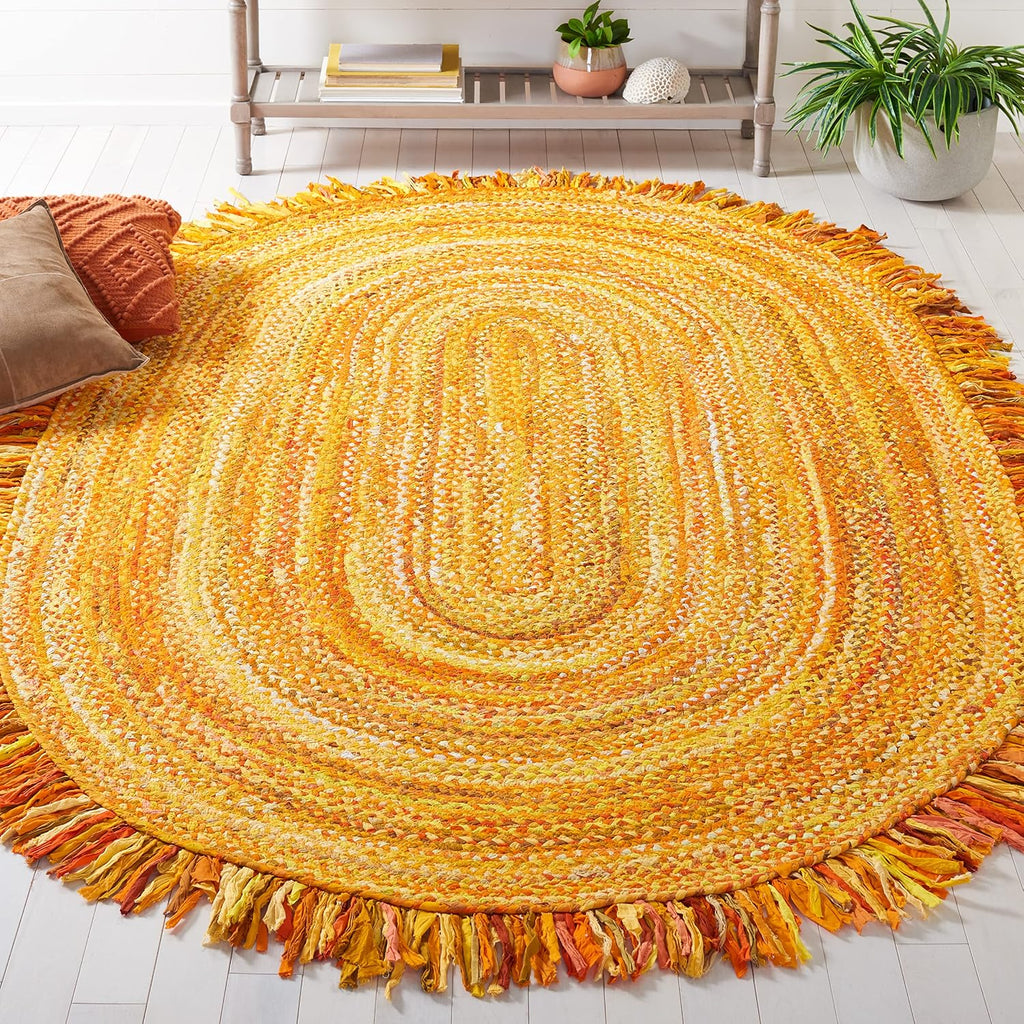 Braided Oval Rug 5x8, Gold BRD451D