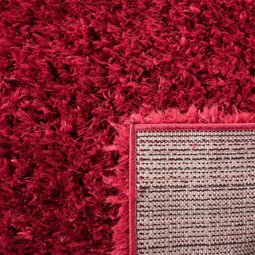 Madrid Shag Collection Area Rug - 8' Square, Red, Solid Design, Non-Shedding & Easy Care, 2-inch Thick Ideal for High
