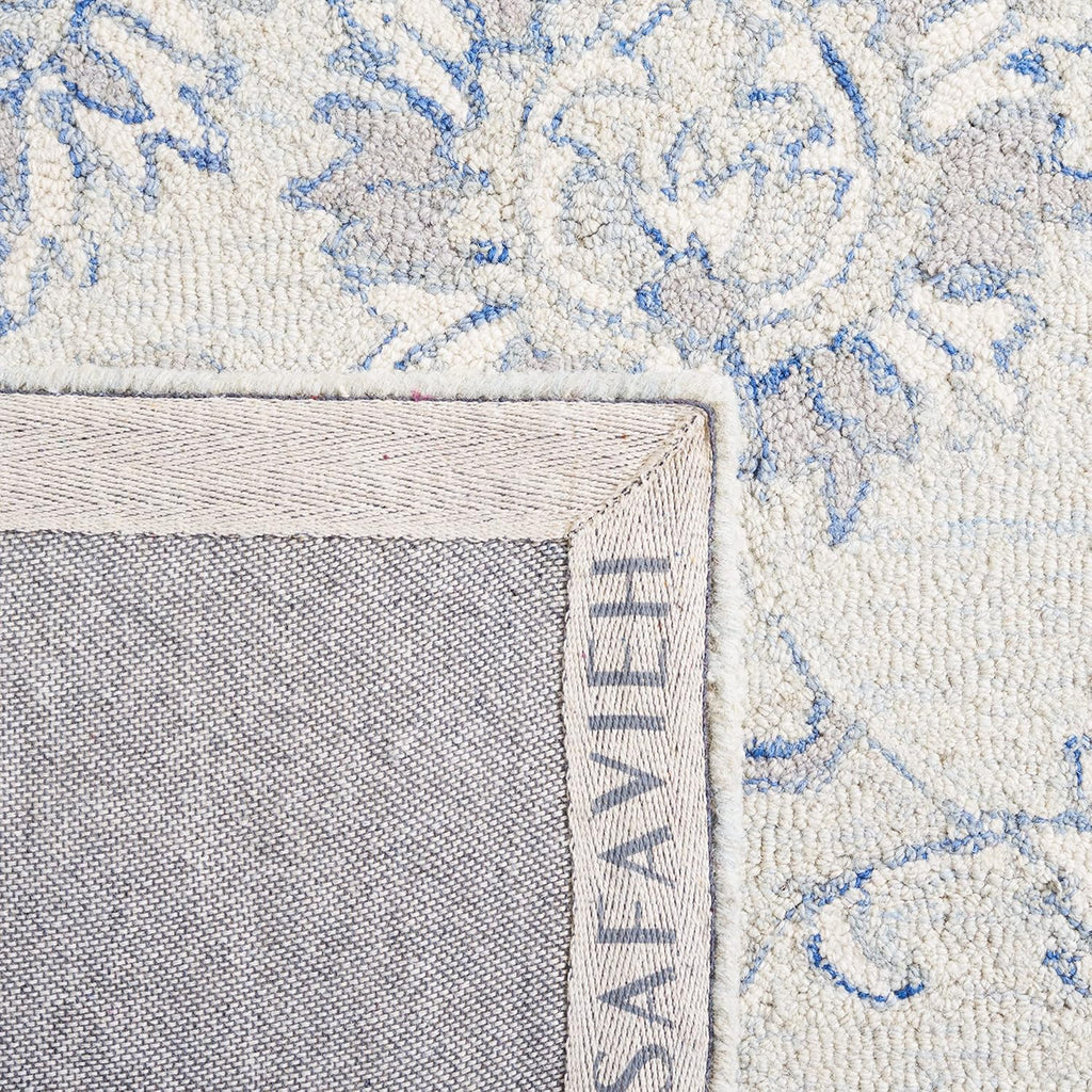 Micro-Loop Area Rug - 9' x 12', Light Blue & Ivory, Handmade Wool