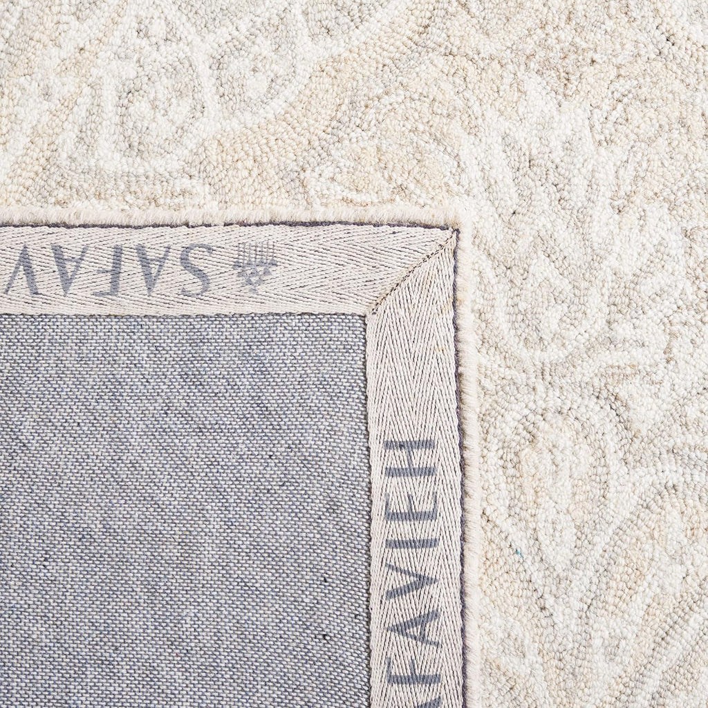 Micro-Loop Area Rug - 9' x 12', Beige, Handmade Wool