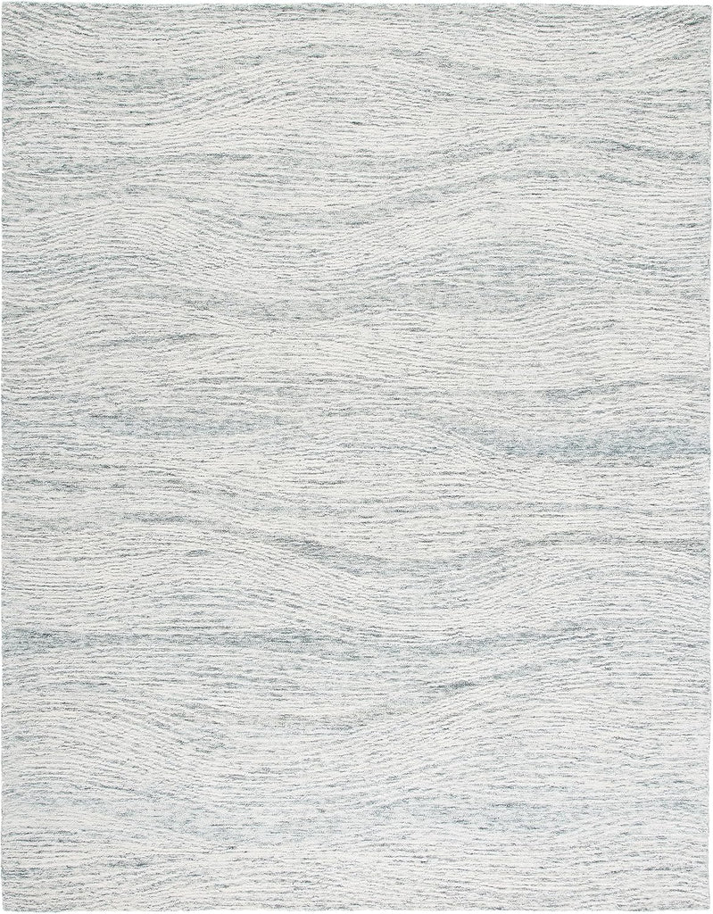 Metro Area Rug - 9' x 12', Blue & Ivory, Handmade Modern Wool