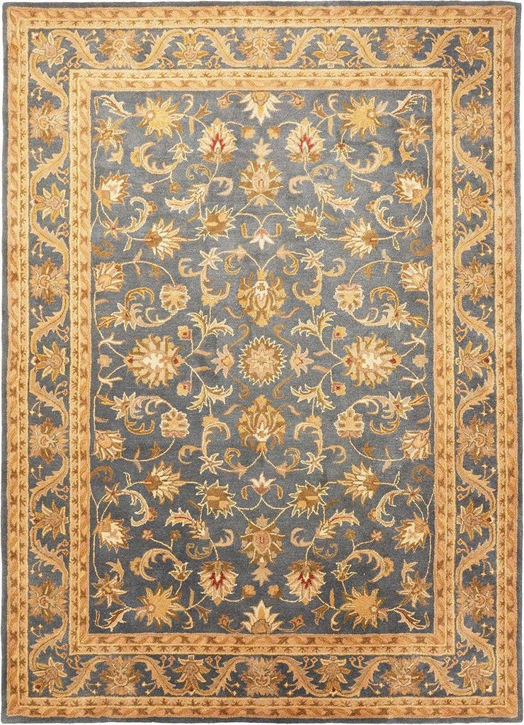 Antiquity 9' x 12' Blue/Gold Handmade Traditional Oriental Premium Wool Area Rug
