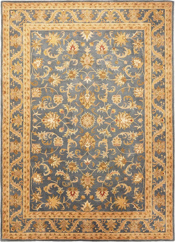 Antiquity 9' x 12' Blue/Gold Handmade Traditional Oriental Premium Wool Area Rug