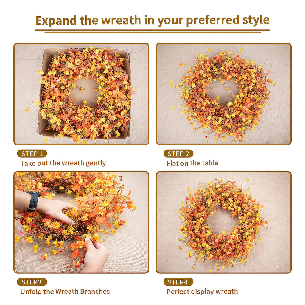 22 Inch Fall Wreaths for Front Door Boho Fall Wreath Autumn Wreath