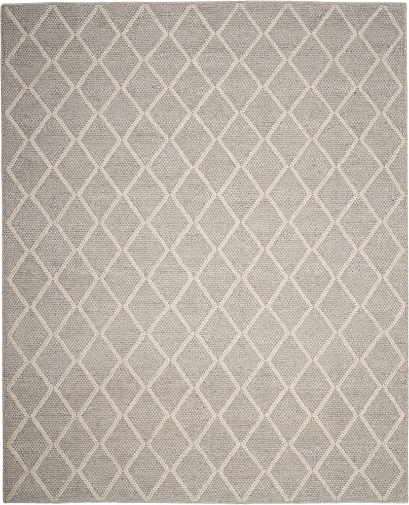 Natura X-Large Area Rug - 12' x 15', Silver & Ivory, Handmade Wool & Viscose