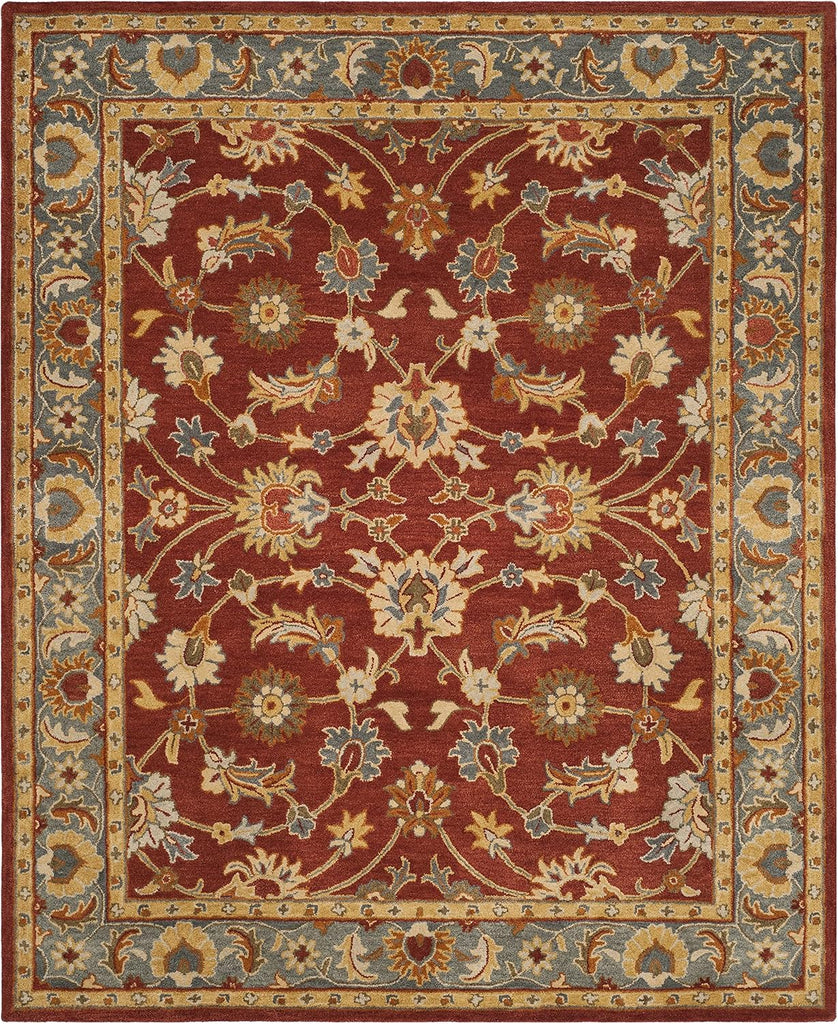 Heritage Area Rug - 9' x 12', Red & Blue, Handmade Traditional Oriental Wool