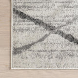 5x8 Thigpen Contemporary Area Rug, Grey, Abstract Lines, Non-Slip Backing, Stain Resistant, For Bedroom, Dining Room