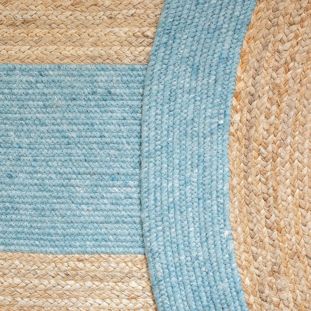 Braided Oval Rug 5x7, Wool Blue & Brown BRD910M