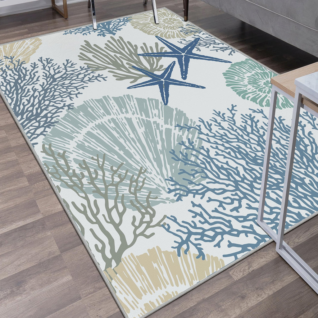 4x6 Coastal Area Rug, Blue