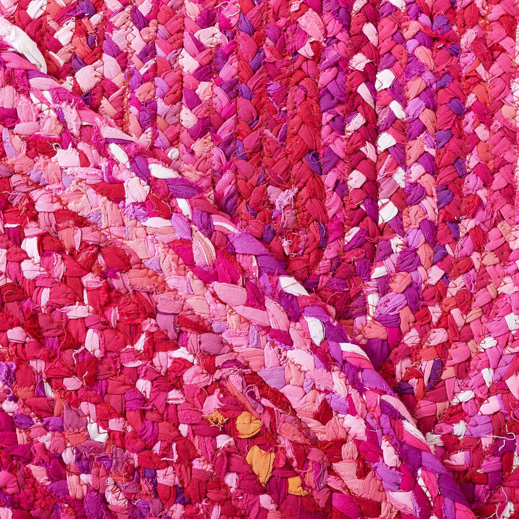 Braided Oval Rug 6x8, Pink & Fuchsia BRD452U