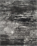Adirondack Collection Area Rug - 9' x 12', Silver & Black, Modern Abstract Design, Non-Shedding & Easy Care