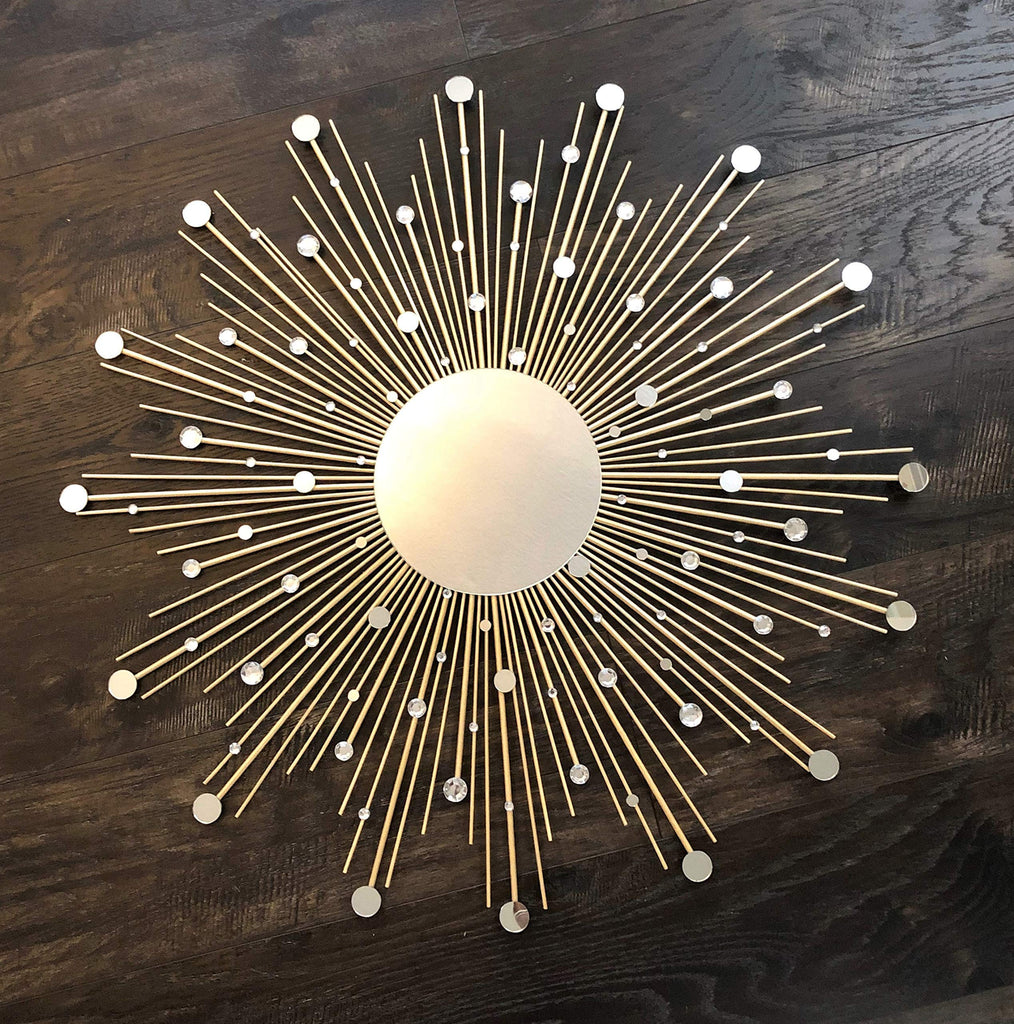 29" Gold Sunburst Wall Mirror