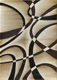 GLORY RUGS Modern Area Rug 5x7 Beige Swirls Carpet Bedroom Living Room Contemporary Dining Accent Sevilla Collection