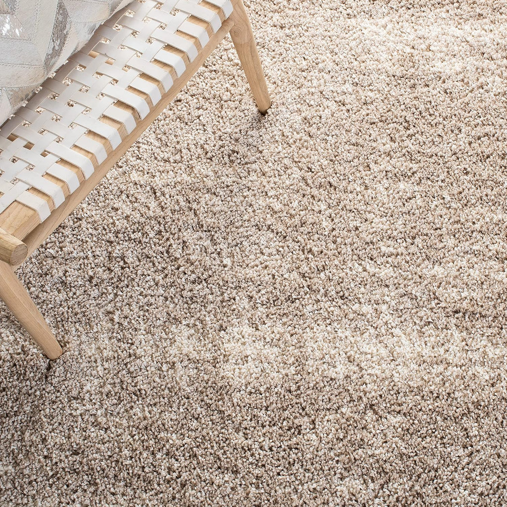 Area Rug - Hudson Shag Collection - Large - Ivory & Beige, Non-Shedding & Easy Cleaning, Ultra Plush Thick Pile