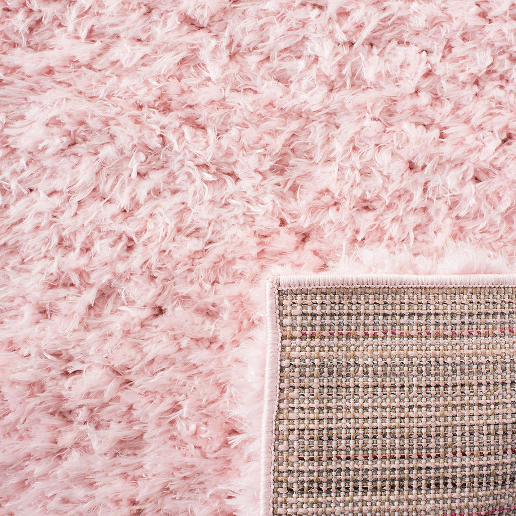 Madrid Shag Collection Area Rug - 5'3" x 7'6", Blush, Solid Design, Non-Shedding & Easy Care, 1.6-inch Thick Ideal