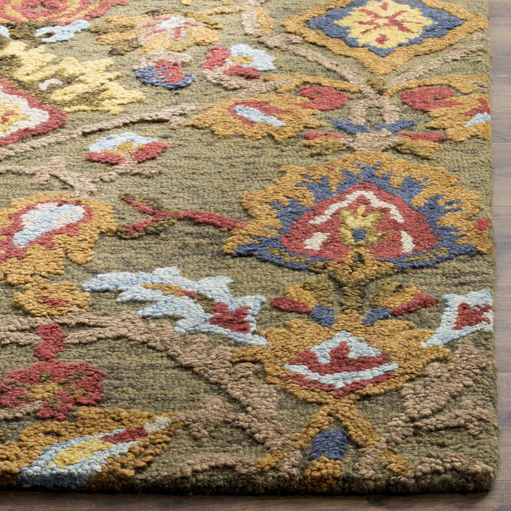 Blossom 10' x 14' Green/Multi Handmade Premium Wool Area Rug