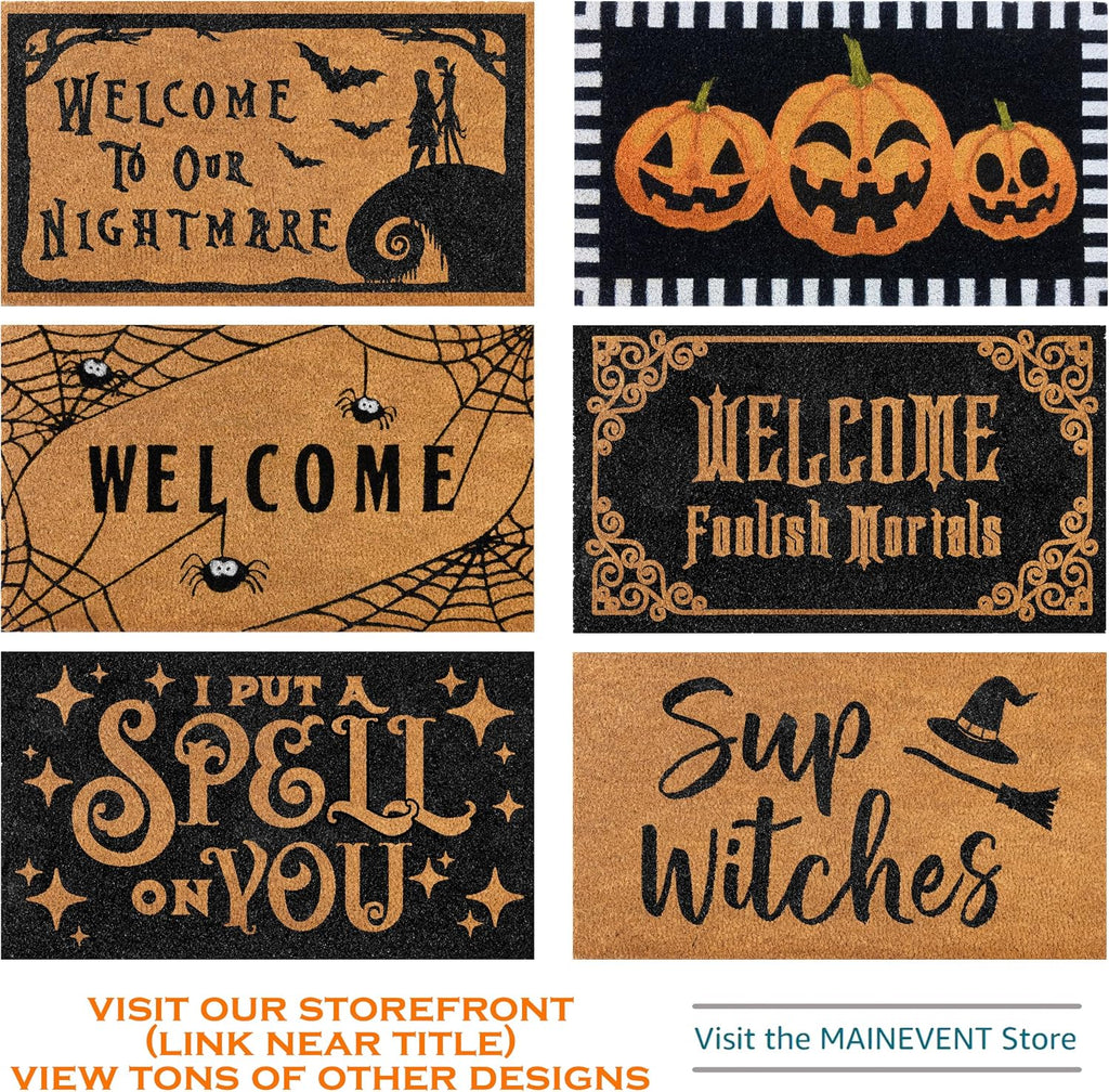 I Put a Spell on You Welcome Mat 30x17 Inch, Hocus Pocus Doormat Coir Fall | Natural Fiber, Pvc Backing, Dirt