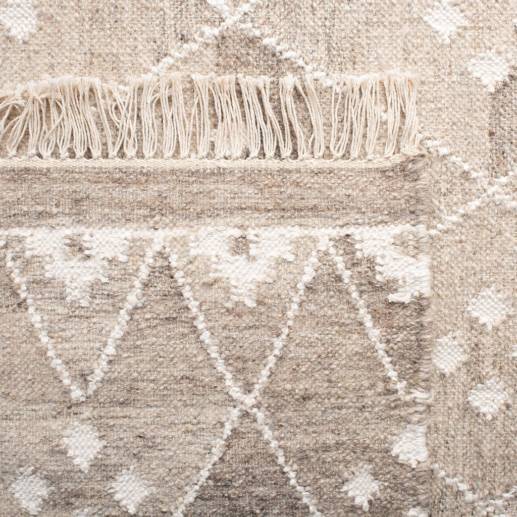 Natural Kilim Collection Accent Rug - 4' x 6', Natural & Ivory, Handmade Moroccan Boho Tribal Wool & Viscose, Ideal