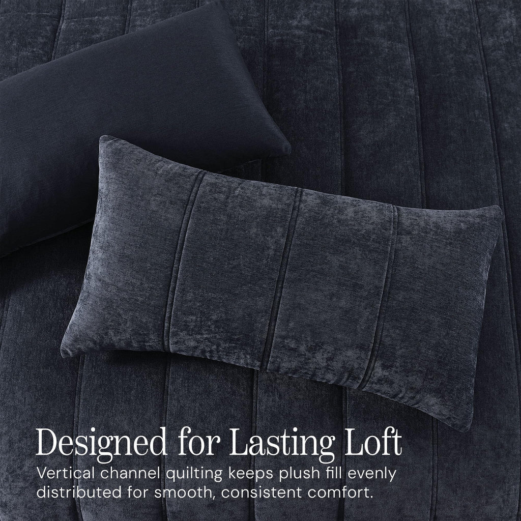 Chenille Full Size Comforter Sets-Cozy Warm Velvet Bedding Set