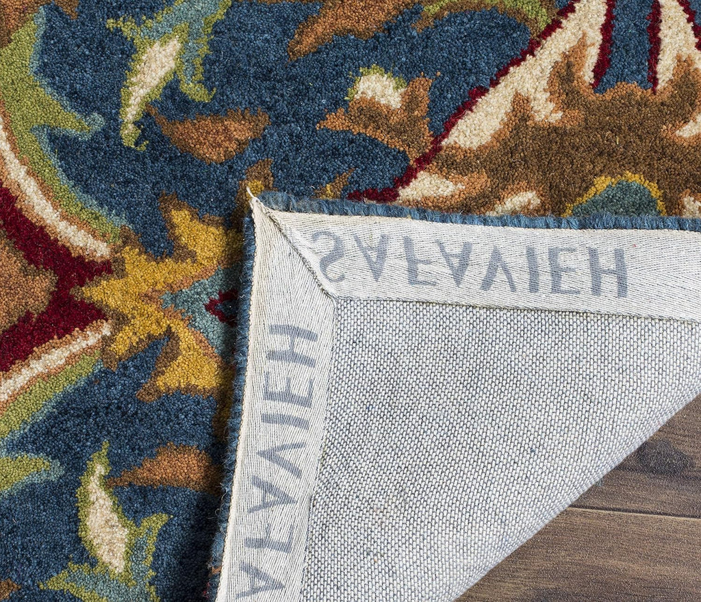 Heritage Area Rug - 9' x 12', Camel & Blue, Handmade Traditional Oriental Wool