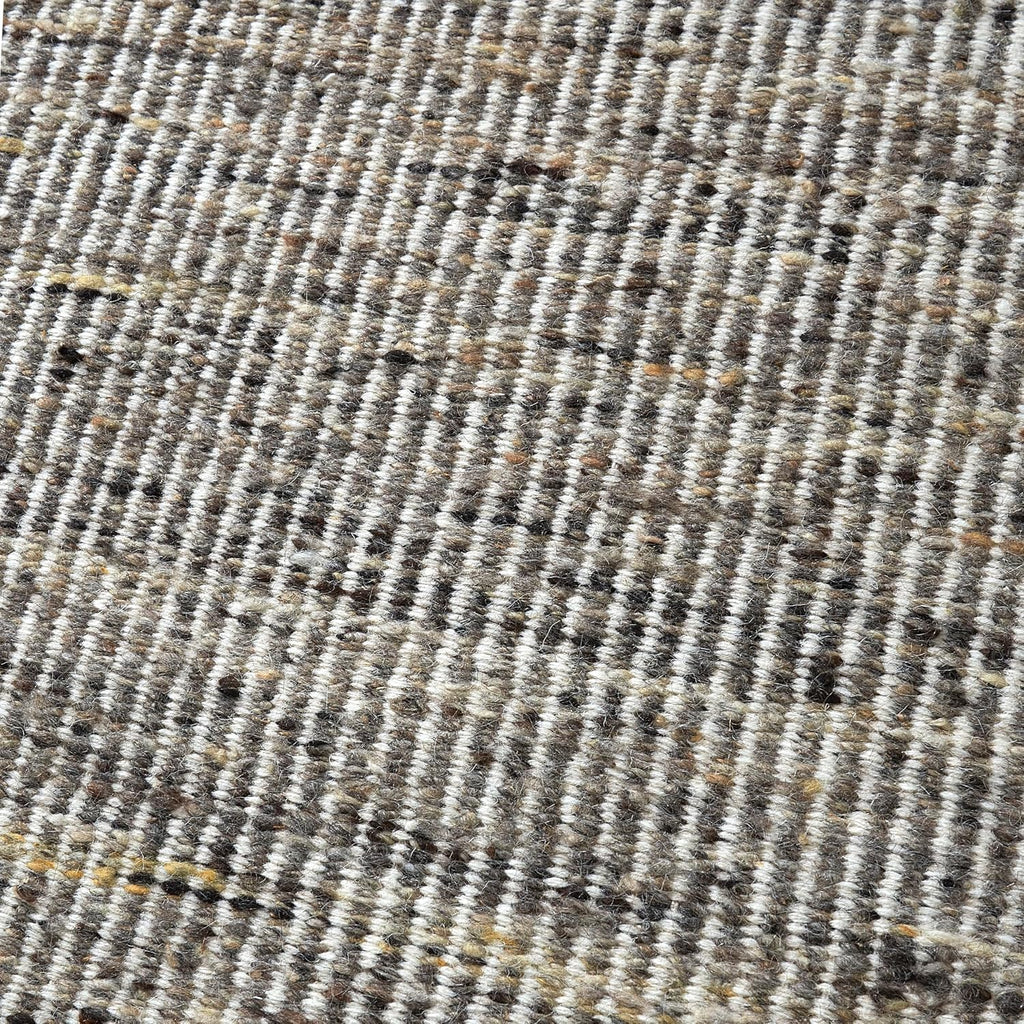 Natural Fiber Area Rug - Hand loomed, Soft, Ideal for High Traffic - Sustainable Wool - Striped - Bedroom