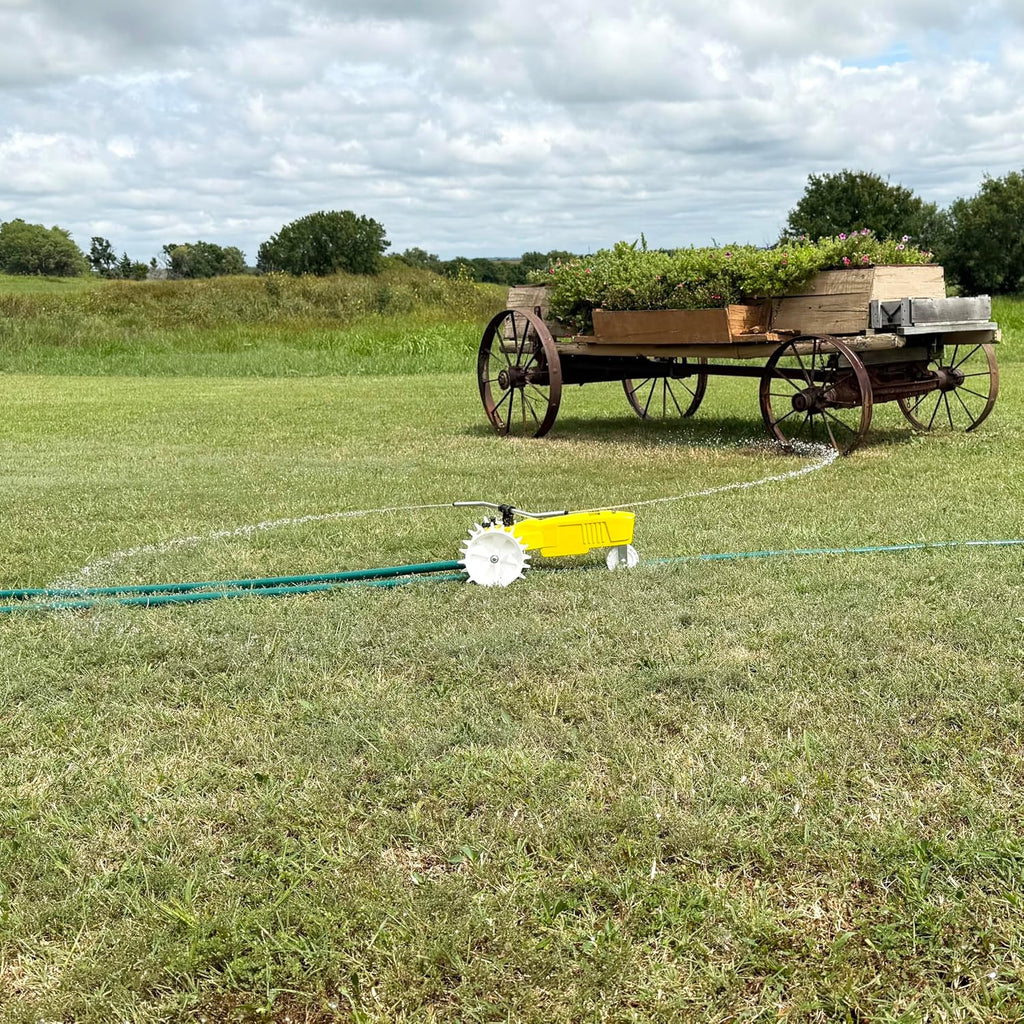 Rain Train 13,500 Square Feet Cast Iron Outdoor Lawn Traveling Water Sprinkler for Yard, and Garden, with Auto Shut