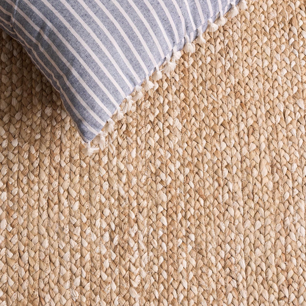 Natural Fiber Collection Area Rug - 6' x 9', Natural & Ivory, Handmade Farmhouse Boho Coastal Rustic Jute, Ideal for